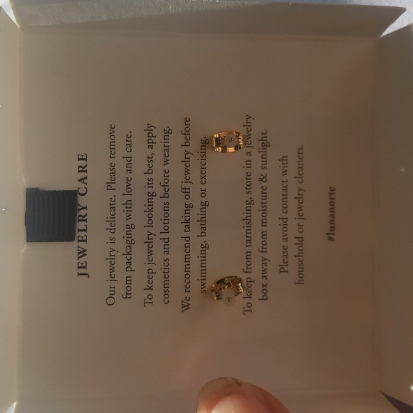 ***NEW***Luna Norte 14kt plated brass Druzy Quartz earrings - Picture 4 of 5